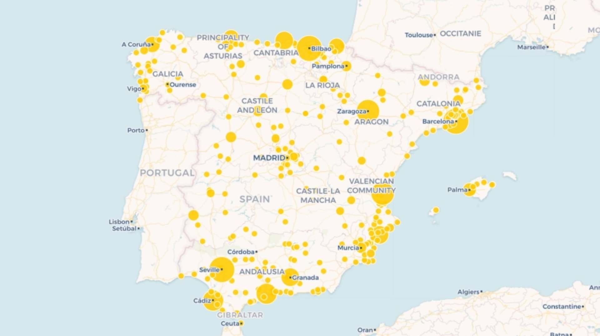 ciudades dónde toca más el Gordo de Navidad